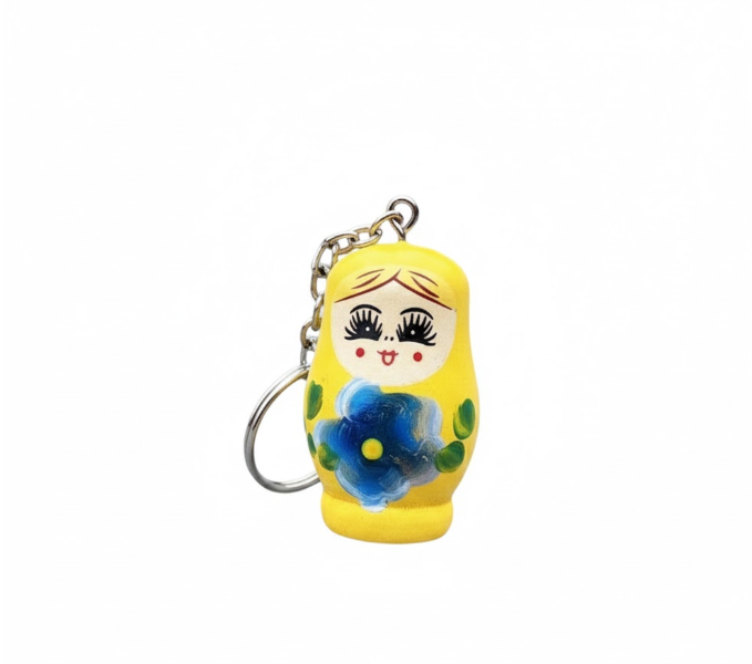 Miniso Russian Nesting Doll Keychain (Yellow)