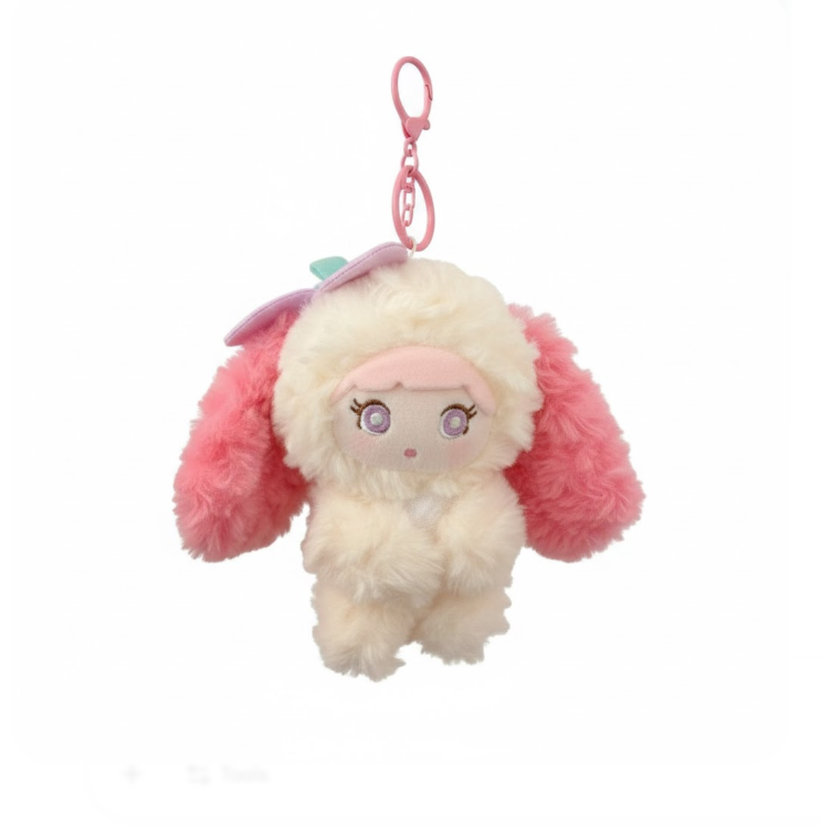 Miniso Plush Toy Keychain - 13 cm (Baby Pink)
