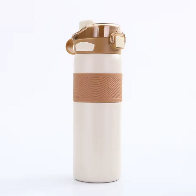 Miniso Dual Sip Insulated Bottle - 600 ml (Brown)