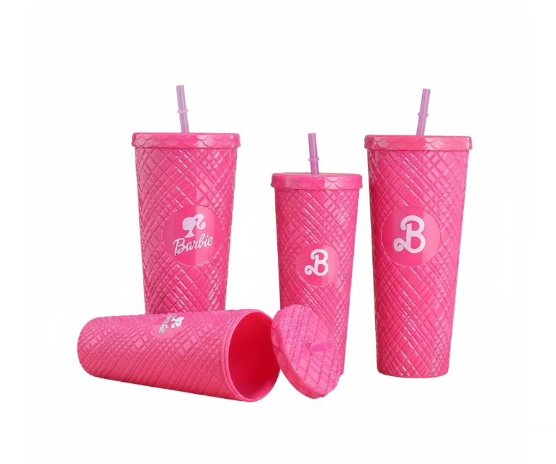Miniso Barbie Sipper Set – 2pcs (Pink)