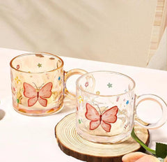 Miniso Butterfly Themed Glass Mug ( Fairy Mug)