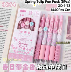 Miniso Spring Tulip Pen Pack (5 pcs)