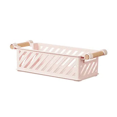 Miniso Mori Girl Stackable Storage Basket with Handle (S)(Pink)
