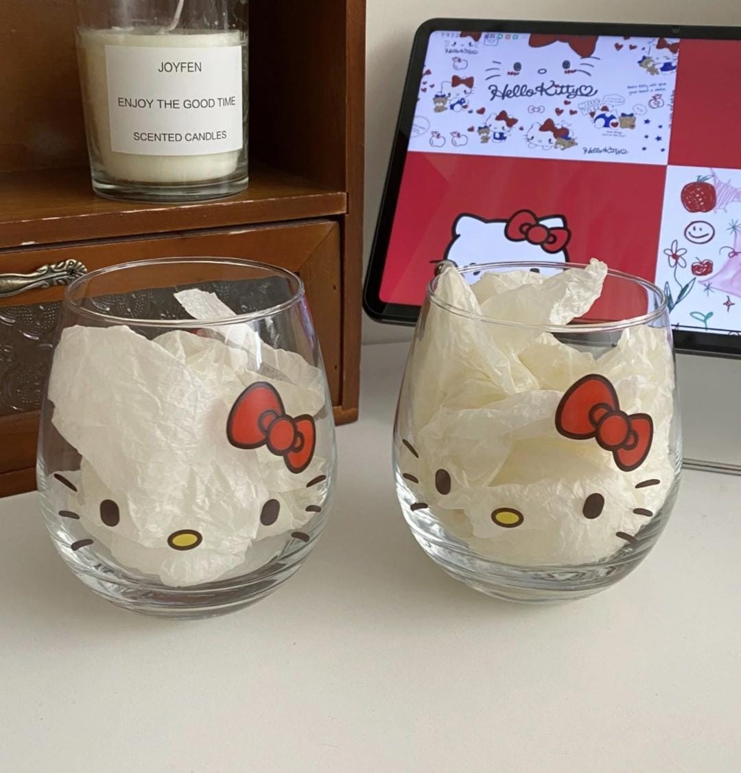 Miniso Sanrio Series Hello Kitty Face Shaped Glass