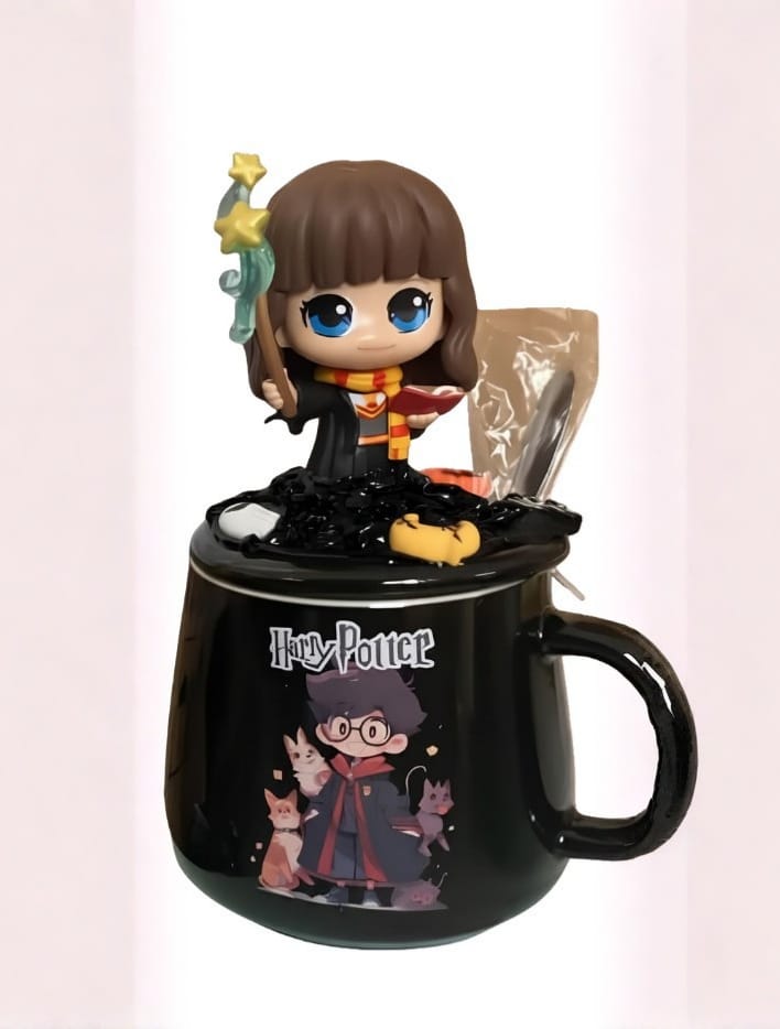 Miniso Chibi-Style Hermione Granger Ceramic Mug with Lid