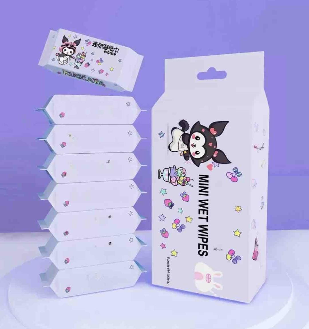 Miniso Sanrio Series Kuromi wet Wipes 8 Pack