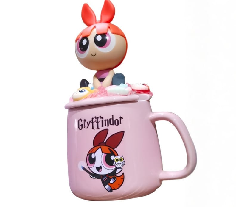 Miniso Powerpuff Girls Ceramic Mug with Lid