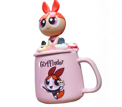 Miniso Powerpuff Girls Ceramic Mug with Lid