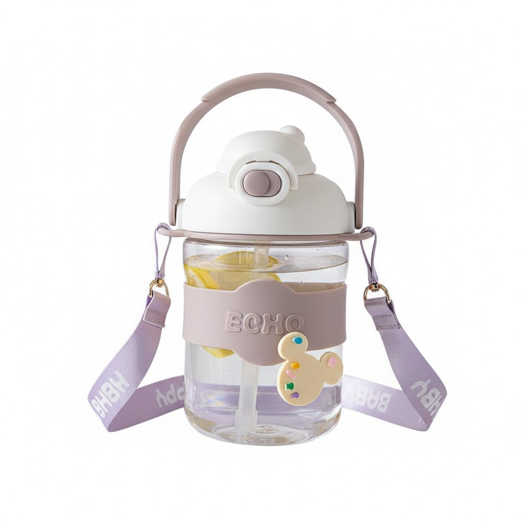 Miniso Dual Sip Plastic Sipper - 900 ml (Beige)